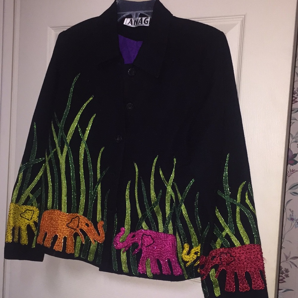 Anage coat s beading and embroidered